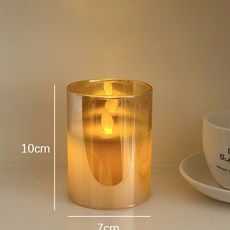 LED電子蠟燭燈 模擬小夜燈 一套3個, 琥珀搖擺蠟燭燈 高10cm 送電池 無規格