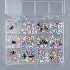 네일스토어 리본 네일파츠 12세트-3 미니 파스텔, 1개, 믹스