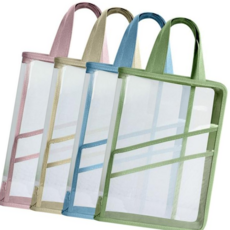 파일가방 투명 가방 다용도 손잡이 보조가방 A4 DD-13078, 그린