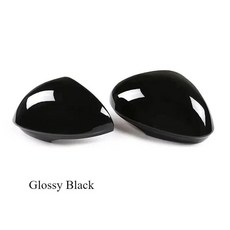 알파 로메오 줄리아 차량용 후방 거울 카본 파이버 커버 트림 스티커 차량, 1개, 1. Glossy Black