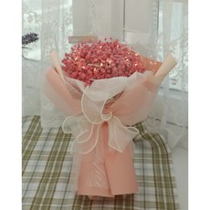 리프4 결혼기념일 프리저브드 로맨틱안개꽃다발, 핑크