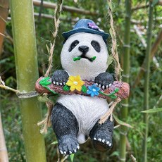 야외 나무 새집 정원 새둥지 참새집 둥지 버드하우스 가든 원목 소품, 팬더 그네