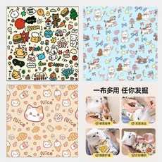 寵物包裹防抓防跑固定神器 可愛百貼布, 1個, 藍色童話 小狗 ,35*35cm 推薦3斤內 防抓防咬