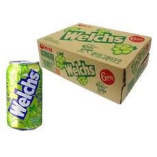 과채음료 주스 웰치스 소다 청포도 캔음료수 간식 사무실음료, 355ml, 24개