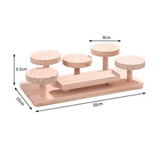 圓形多層展示架 桌面收納層架 公仔飾品, 陳列架B 原木色