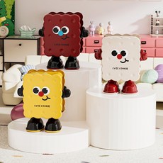 Homi Zon 거실 쿠키맨 이동식 버튼 휴지통 슬림 쓰레기통 바퀴미포함 12L, 옐로우