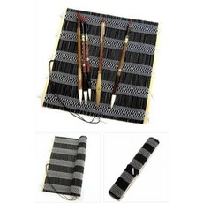 中華筆莊 禪風筆捲 書法毛筆收納袋, 1個, 黑色 W-001-0