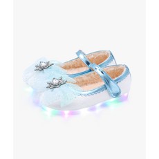 KIPHANT LED 샤이닝 엘사 여아 털 구두