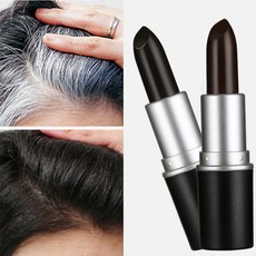 헤어 새치커버 스틱 부분 새치 흰머리 커버 립스틱형, 블랙, 1개