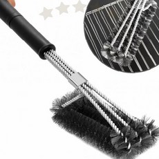 야외 캠핑 고기 굽기 석쇠 그릴망 화로 숯불 기름때 찌든때 제거 청소 도구 긴, 1개
