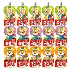 뽀로로 홍삼쏙쏙 어린이음료 100ml 사과매실+포도블루베리+오렌지, 15개, 1회분