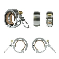 Knog Oi Luxe 鈴鐺 22.2mm管徑 鋁黃銅材質 聲音響亮清脆, 銀色, 1個