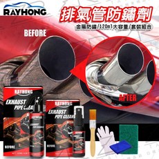 RAYHONG 排氣管清潔劑 120ml 套裝組 金屬除鏽防鏽 恢復光澤 簡易操作, 1個