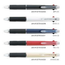 유니 제트스트림 집게클립 3색 볼펜 0.5mm SXE3-404-05, 화이트, 1개