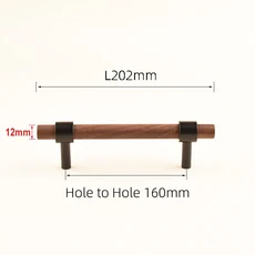 가구손잡이 엔틱 서랍 도어 붙박이장 방문 인테리어 DIY 싱크대 TENCHTWO 나무 캐비닛 손잡이와 손잡이 검, 09 160mm Walnut