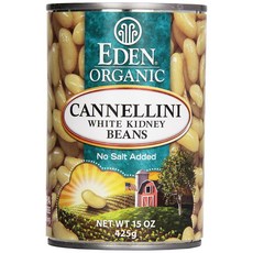에덴푸즈 카넬리니 화이트 키드니 빈 노 솔트, 에덴 유기농 카넬리니 화이트 키드니 빈, 15온스, 1개, 425g
