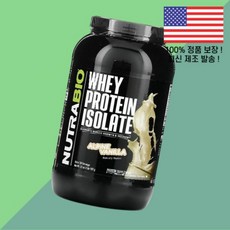 뉴트라바이오 분리 유청 단백 웨이 아이솔레이트 프로틴 알파인 바닐라 2파운드 907g NutraBio Whey Protein Isolate Alpine Vanilla 2lb, 1개