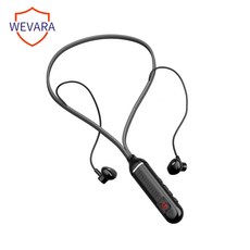WEVARA 무선 넥밴드 블루투스 이어폰 HiFi고음질 블루투스 버전 6.0 전용 러닝 이어폰, HC960, 검은색