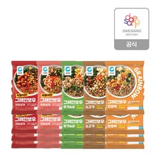 청정원 그레인보우 200g 단호박 소고기 닭가슴살 스리라차치킨 갈릭쉬림프 각 4팩 총 20팩, 20개