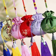 고급 매화자수 복주머니 노리개 전통 한복 장신구 선물용