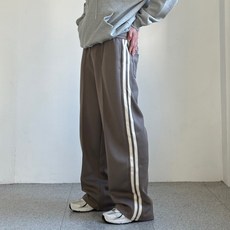 르위 기능성 두줄 트랙 밴딩 와이드 팬츠