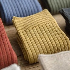 여성 무압박 임산부 양말 컬러양말, 5골지중목-카키