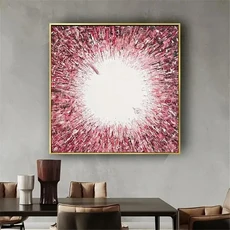 수제 추상 유화 캔버스에 골드 라인 벽 아트 현대 홈 장식 금박 벽화, 01 40x60cm No Frame, 06 P3