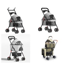 《小日子家居館》寵物推車 寵物車 狗狗貓貓專用車 可摺疊輕便寵物外出推車, 1個, G10旋轉把手可分離粉,寵物推車