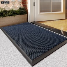 DFMEI 別墅入戶門地墊酒店商場公司門口室外防滑彈力地毯, 1個, 彈力王進門墊-極簡藍