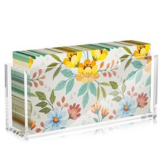 클리어 아크릴 게스트 타월 & 냅킨 홀더 - 욕실 주방 식탁용 방수 수직 디자인 홈 호텔 오피스 정리함(1팩), Clear, 1