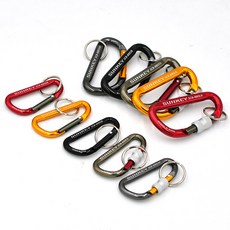 썬키 알루미늄 D형 카라비너 1P 원터치 락타입 등산고리 캠핑고리 퀵링크, 레드