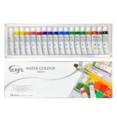 BONFIL 西班牙 BW1812 透明水彩 (12ml) (18色) 透明度高，色彩鮮明，易於暈染