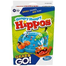 Hasbro Gaming Hungry Hippos Grab and Go Game Portable Game for 2 Players Travel Kids Includes C