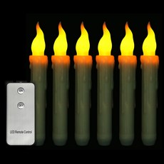 마술지팡이 리모콘 전자초 LED 전기촛불 세트 응원봉 촛불집회, B형-양초6개 무선리모콘