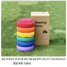스테핑스톤 감각훈련 실내 스포츠 놀이 균형감각 장비, 라운드 무지개 6개, 1개