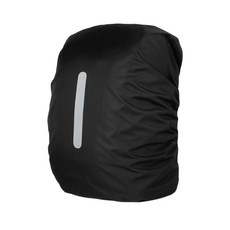 背包防水套 反光條紋設計 輕巧耐磨, 黑色, 1個