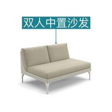 北歐戶外沙發庭院室外藤編沙發防水防曬陽臺休閒傢具露天沙發茶幾 XBI5, 雙人中位沙發, 1個