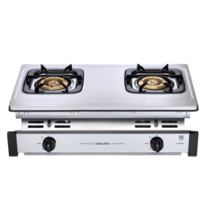 SAKURA櫻花 雙口不鏽鋼檯面嵌入式瓦斯爐 安全熄火裝置 精準火力控制, 液化石油氣 (LPG), G-6320AS