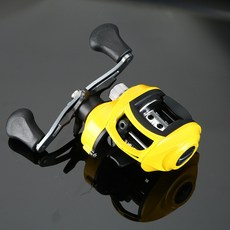 釣德來防炸線磁力剎遠投水滴輪打黑路亞輪滴水輪漁輪fishing reel, 1個, 小黃輪-右手款