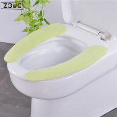 Z3JC 馬桶墊坐便套粘貼式可水洗馬桶坐墊坐便貼馬桶圈馬桶套夏季馬桶貼, 1個, 綠色