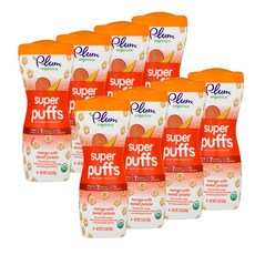 플럼오가닉스 슈퍼 퍼프 그레인 시리얼 스낵, 8개입, 망고+고구마(Mango+Sweet Potato)