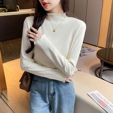임산부 봄 수유복 긴팔티 임부 프릴넥 수유 긴팔 티셔츠 심플 이너웨어 긴팔 수유 상의 YLP