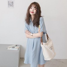 키밍 반팔 임산부 셔츠 원피스 빅사이즈 루즈핏 여름 tjr+043PP