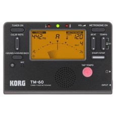KORG TM-60 調音器 節拍器 調音節拍器 二合一 CM300拾音夾 (TM-50 升級版), 1個, TM-60（黑色）