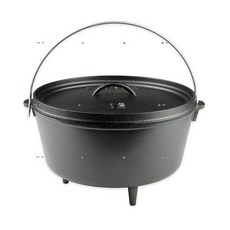 LODGE 12吋荷蘭鑄鐵鍋/湯鍋/露營鍋 8QT 7.57公升 美國原裝進口，戶外露營炊煮首選, 1個, 12吋