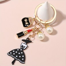 우아한 모던 레이디 립스틱 장식 키링 가방 참장식