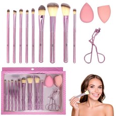 글램 브러시 키트 12종 메탈릭 블루, Pink, 1개