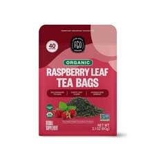 FGO 붉은 라즈베리 잎 허브 차 40티백 환경 친화적 티백 카페인 무함유, 1개