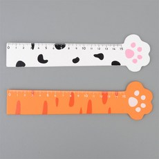 리에스 고양이발모양 15cm 자 직선자, 오렌지