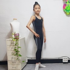 [시즌2] 한디자인 리듬체조 연습복 캐미솔 스키니 올인원 9부바지 파스텔 블랙